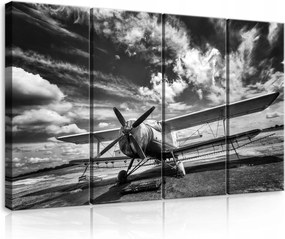 Vászonkép 120x80 kétfedelű repülőgép repülés ég felhők vintage szárnyak