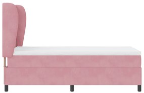 Boxspring Ágy Matrac Nappaliban Rózsaszín, 90x190 cm, Bársonyos