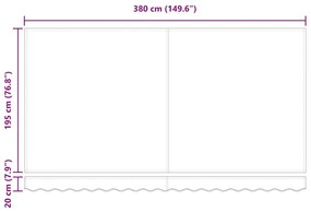 Behúzható napellenző Fehér 400 x 200 cm Pamut és Alumínium