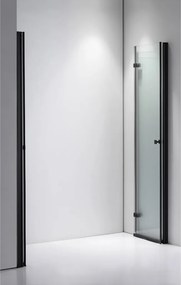 Stuxi Verona Big Black 190 cm széles aszimmetrikus kétszárnyú csukló zuhanyajtó (90+100 cm), 6 mm vízlepergető üveggel, matt fekete profillal, 195 cm magas