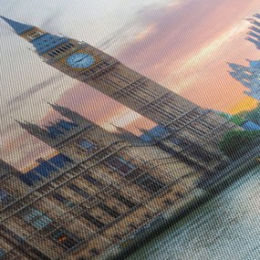 Kép - London pasztell színekben (órával) (90x30 cm)