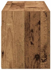 antik fa színű szerelt fa fali fürdőszobaszekrény 60x25x30 cm