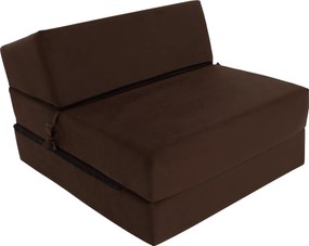 Összecsukható matrac/fotel, 2v1, barna, PELOS