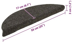 5 db antracit tűlyukasztott öntapadó lépcsővédő 56 x 17 x 3 cm