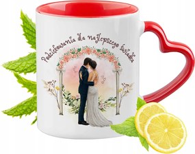 Tanúnak Piros Bögre Szív Alakú Füllel Ajándék