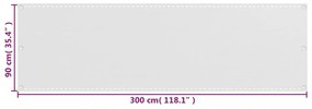 fehér HDPE erkélytakaró 90 x 300 cm