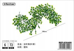 Zöld mesterséges szalag 1.8M dekorációhoz