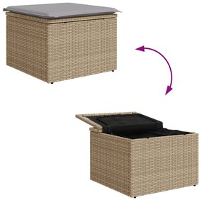 Kerti Kanapé Szett 5 pcs bézs és világosszürke Poli rattan