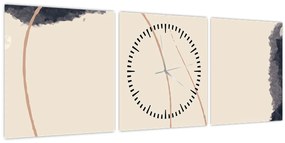 Kép - Bézs absztrakció (órával) (90x30 cm)