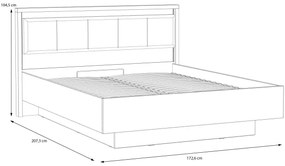 Franciaágy tárolóval OREN 160x200 cm barna/fekete