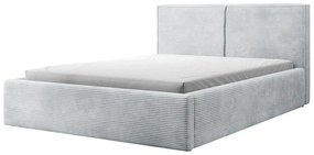 Franciaágy 140 cm Fatime (ágyráccsal) (tárolóhellyel) (világosszürke + fekete). Akció -15%. 1099182