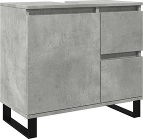 vidaXL betonszürke szerelt fa fürdőszobai mosdószekrény 65x33x60 cm