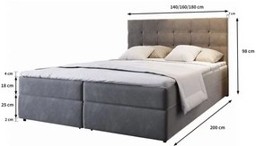 Kárpitozott boxspring ágy GLORIEN 160x200 cm bíbor Matrac: Bonell rugós matrac