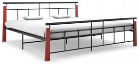 fém és tömör tölgyfa ágykeret 200 x 200 cm