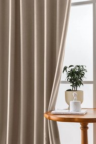 Bézs sötétítő függöny VELVET 140x270 cm Felfüggesztés: Hullámos sínszalag