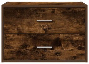 szekrény 2 fiókkal füstölt tölgy 60x31x40 cm gépi forgácsolt fa