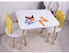 Gyerekasztal székekkel Bunny Two Chair Set - Yellow, White