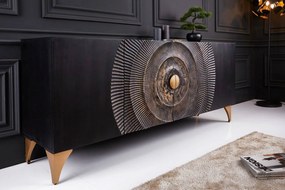 Design komód Venetia 177 cm fekete-arany