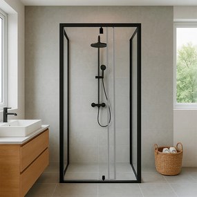 Flexi 90x90 cm falsíkra szerelhető szögletes zuhanykabin zuhanytálca nélkül