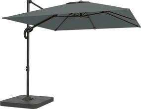 Outsunny alumínium karos napernyő Ø244 cm – kurbli, töltött súlylapok, vízlepergető, 360° forgatható, dönthető – kert/terasz | Aosom