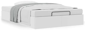 Ottomán ágykeret matrac nélkül fehér 120x200 cm műbőr