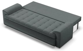 Tokio kanapéágy, bársony, szürke