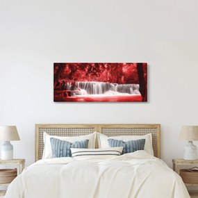 Kép - Vízesés, piros (120x50 cm)