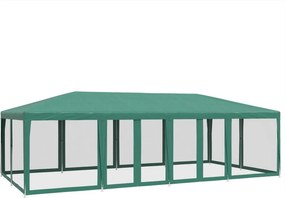 vidaXL zöld HDPE rendezvénysátor 12 hálós oldalfallal 8 x 4 m