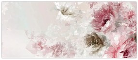 Kép - Festés rózsaszín virágok (120x50 cm)