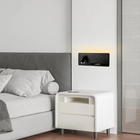 Immax 08287L-LED Fali lámpa polccal, USB-vel és vezeték nélküli töltéssel LED/3W/230V + LED/3W