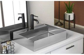 Sapho - AURUM 55x42 cm pultba szerelhető mosdó, szálcsiszolt nemesacél