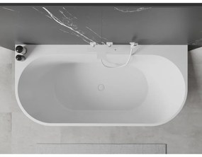 Mexen Oval+, falhoz szabadon álló kád 170 x 80 cm, fehér fényes, fehér túlfolyó, 52681708000-20
