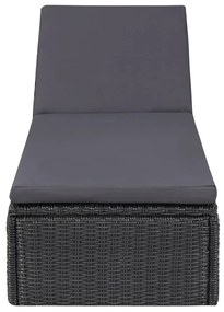 Sötétszürke polyrattan napozóágy