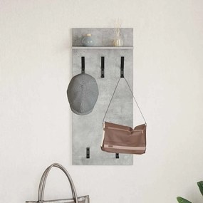 Fali Kabáthorog polcokkal Beton szürke 90 x 40 x 10 cm Faanyag