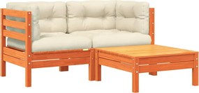 vidaXL kétszemélyes kerti kanapé párnával és lábzsámollyal