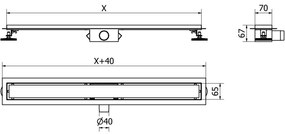 Mexen Flat M33 rozsdamentes acél zuhanytálca 90 cm, fekete, 1733090-15