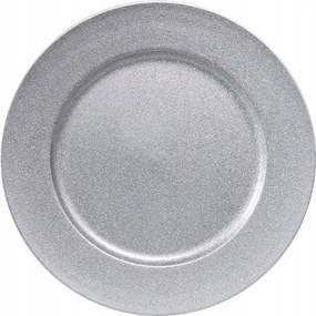 Műanyag Tányér Alátét Ezüst Csillámos 33cm