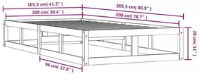 tömör fa ágykeret 100x200 cm