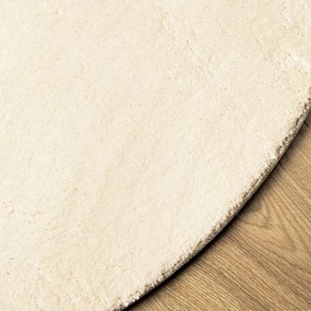 HUARTE krémszínű rövid szálú puha és mosható szőnyeg Ø 160 cm