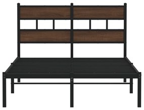 barna tölgy színű fejtámlás ágykeret matrac nélkül 120 x 190 cm