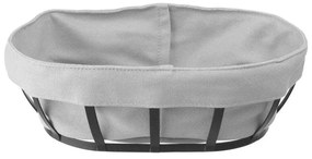Fekete-szürke péksüteményes kosár textil béléssel, 16 x 25 cm - Hendi