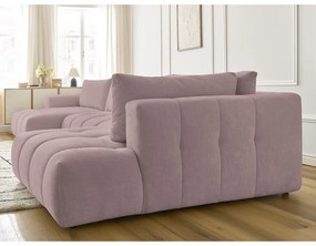 Rózsaszín kinyitható-tárolóhelyes sarokkanapé (jobb oldali-U alakú) Fuji – Bobochic Paris