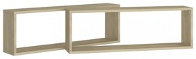 2 db sonoma tölgy színű szerelt fa fali polc 80 x 15 x 26,5 cm