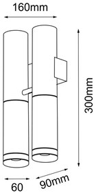 Amplex 8360 - Fali lámpa KAVOS 2xGU10/15W/230V fekete