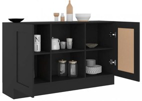 fekete szerelt fa tálalószekrény 120 x 30,5 x 70 cm