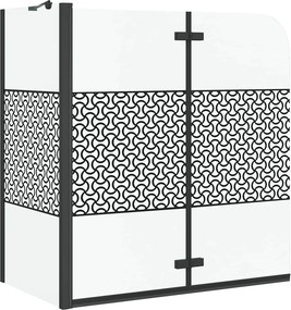 vidaXL Fürdőszoba elkerítés Geometrikus Fekete 120 x 67 x 129 cm
