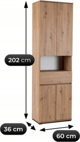 Álló szekrény 60 cm Artisan tölgy színben - MODENA