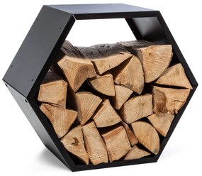 Hexawood Black, fa állvány, hatszög alakú, 50,2 × 58 × 32 cm
