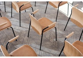 Barna-konyakbarna karfás-rakásolható étkezőszék szett 2 db-os diófa dekorral Book – Gazzda