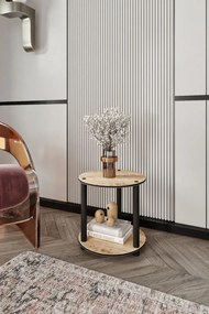 Bookcase dohányzóasztal, tölgy, 34 cm – 2-Tier